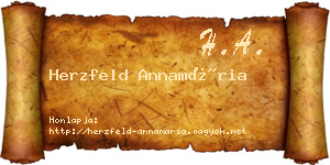 Herzfeld Annamária névjegykártya
